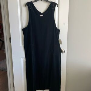 Vintage Beverly's women’s black faux suede jumper maxi dress NOS